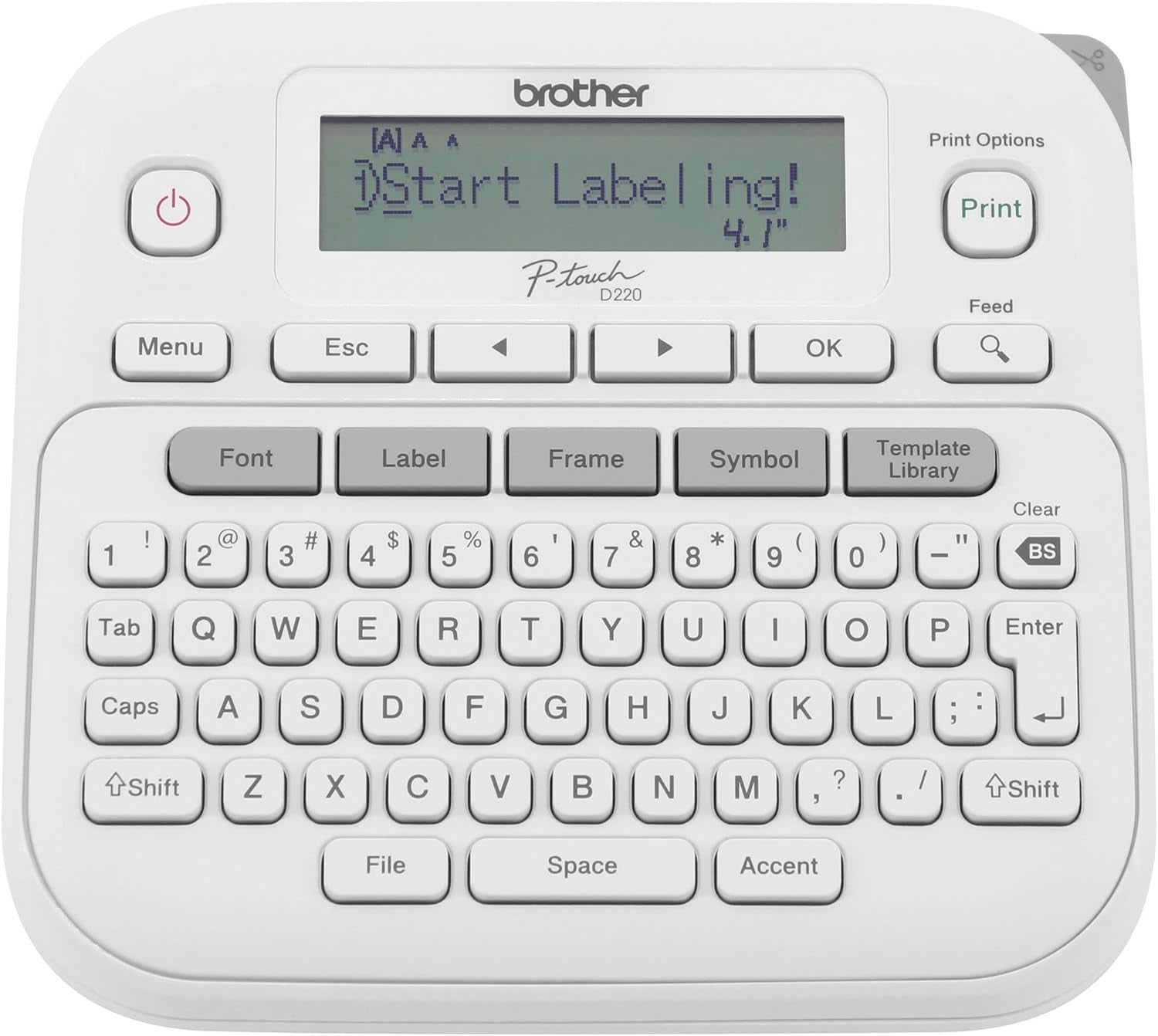 P-Touch PTD220 Home/Office Everyday Label Maker | Prints Tze Label Tapes up to ~1/2 Inch White