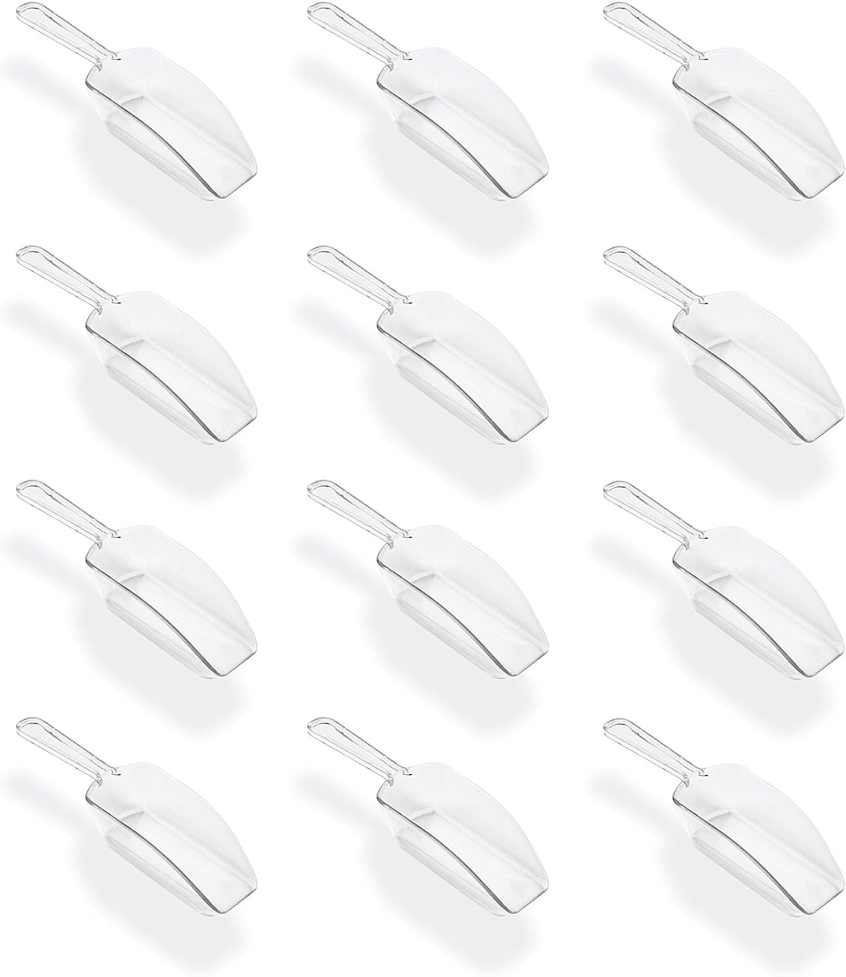 Super Z Outlet 5.5" Mini Acrylic Plastic Kitchen Scoops for Weddings, Candy Dessert Buffet, Ice Cream, Protein Powders, Coffee, Tea (Clear)