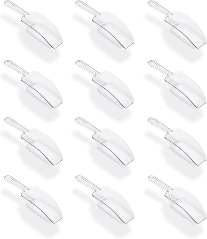 Super Z Outlet 5.5" Mini Acrylic Plastic Kitchen Scoops for Weddings, Candy Dessert Buffet, Ice Cream, Protein Powders, Coffee, Tea (Clear)