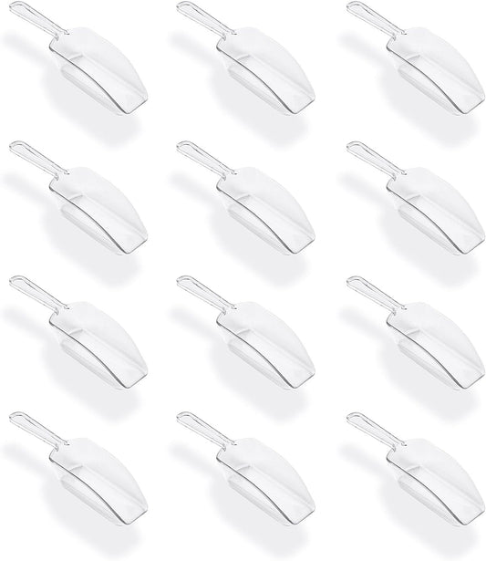 Super Z Outlet 5.5" Mini Acrylic Plastic Kitchen Scoops for Weddings, Candy Dessert Buffet, Ice Cream, Protein Powders, Coffee, Tea (Clear)