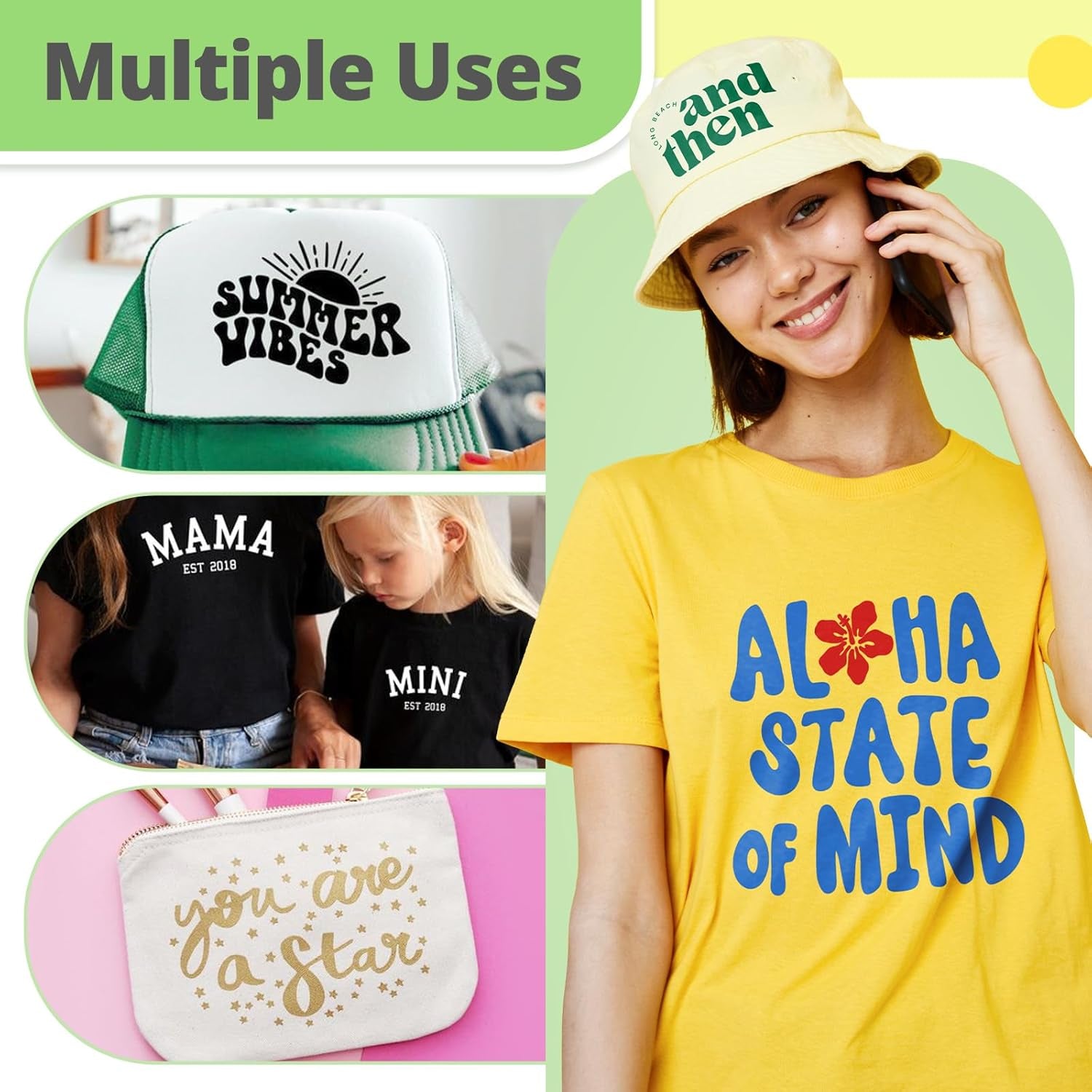 Black HTV Vinyl Roll - 12" X 10Ft Black Iron on Vinyl for All Cutting Machines, Heat Transfer Vinyl Rolls for T Shirts - Easy to Cut & Weed for Heat Vinyl Design