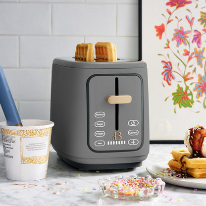 2-Slice Toaster with Touch-Activated Display, Oyster Grey by Drew Barrymore