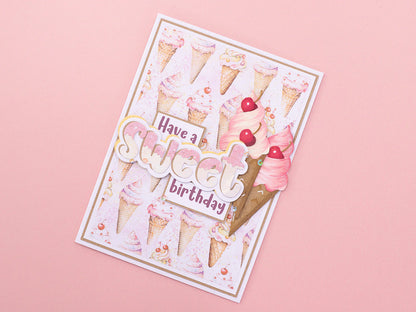 Life Is Sweet - You'Re so Sweet Sentiment Stamp & Metal Die Set