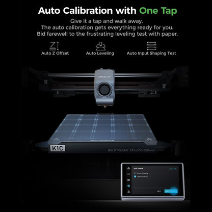 Creality K1C 3D Printer, 3D Printers with 600Mm/S Fast Printing Speed, Support Carbon Fiber Filament 300℃ High-Temp Print, Auto Leveling and Clog-Free Direct Extruder 8.66X8.66X9.84 Inch