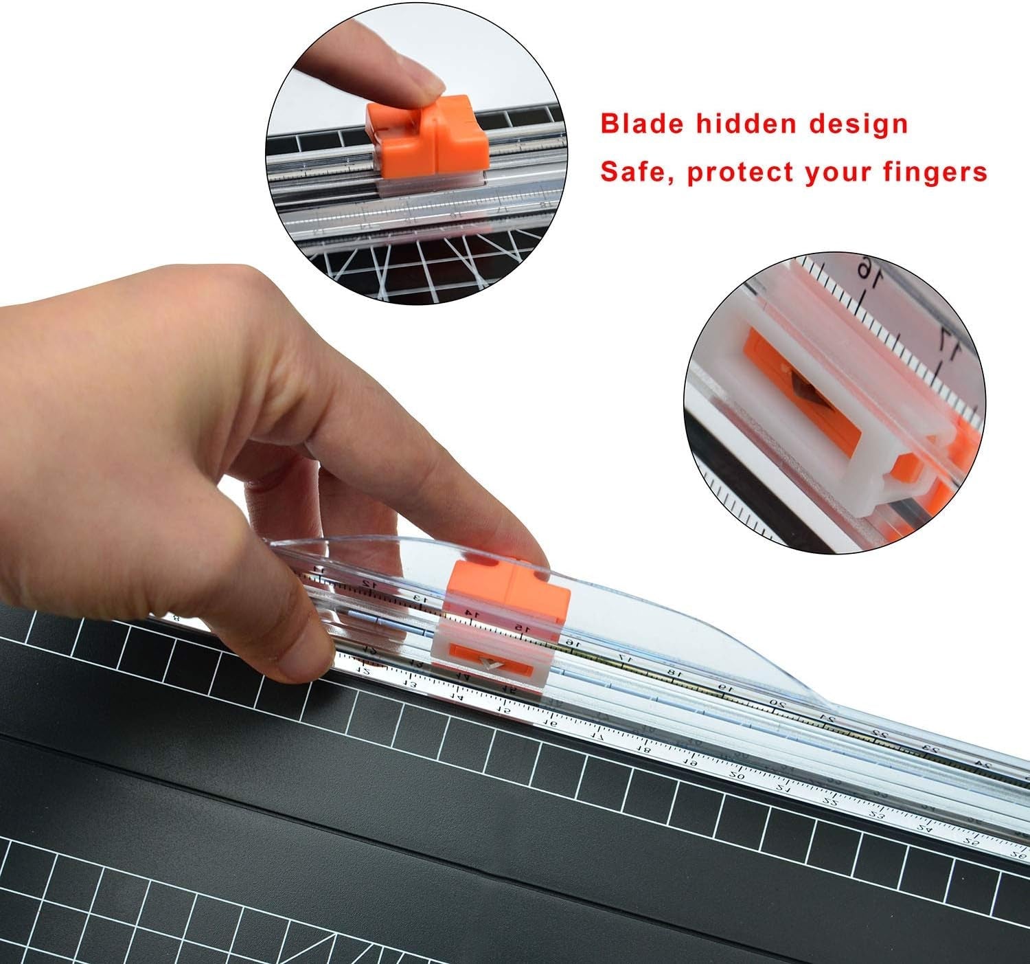 WORKLION Paper Trimmer Replacement Blades with Automatic Security Safeguard Design - A4 Paper Cutter Blade Refill (4 Pack)