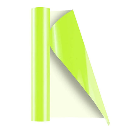 12" X 15 Ft Fluorescent Yellow HTV Vinyl Rolls Heat Transfer Vinyl, Easy to Cut & Weed for Heat Vinyl Design