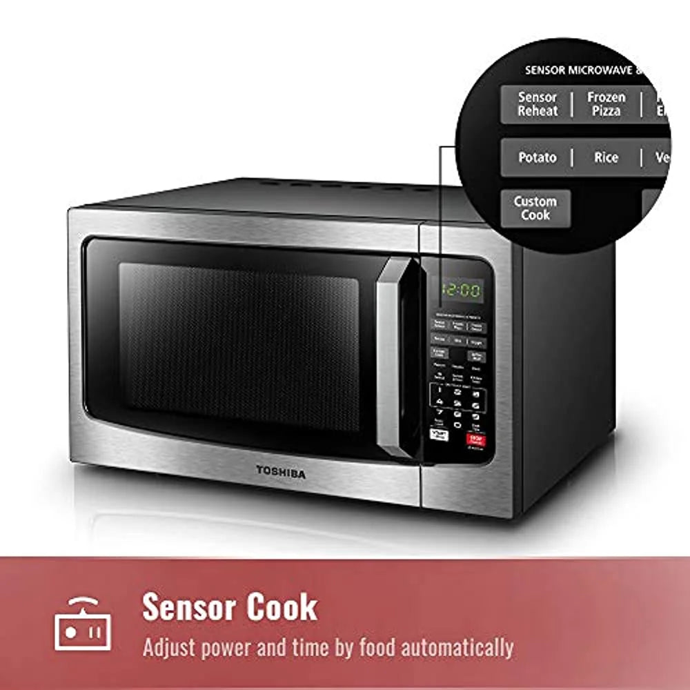 Countertop Microwave Oven, 1.2 Cu Ft, 1,100 Watts, Smart Sensor, Mute Function, Stainless Steel