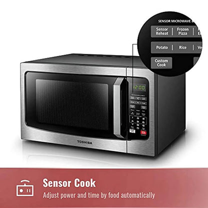 Countertop Microwave Oven, 1.2 Cu Ft, 1,100 Watts, Smart Sensor, Mute Function, Stainless Steel