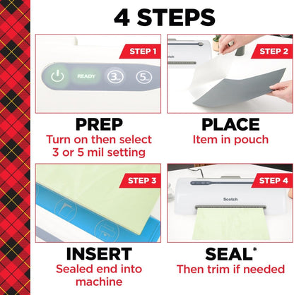 Scotch Rapid Thermal Laminator, Ready in 1 Minute, Never Jam Technology Automatically Prevents Misfed Items, 9 Inch, Includes 2 Pouches (TL909X-EF), 1 Packs per Case