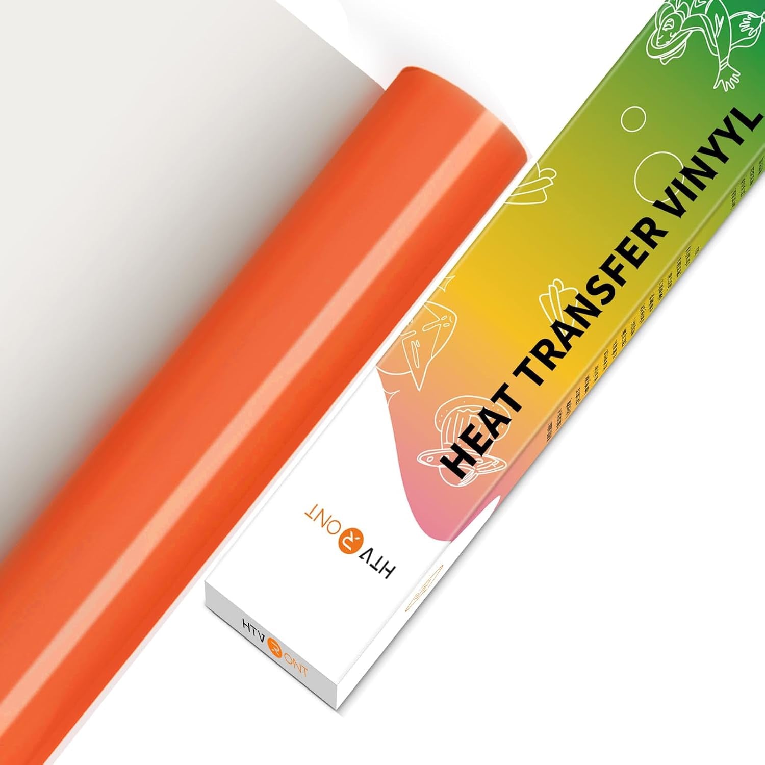 HTV Vinyl Rolls Heat Transfer Vinyl - 12" X 5Ft Orange HTV Vinyl for Shirts, Iron on Vinyl for All Cutter Machine - Easy to Cut & Weed for Heat Vinyl Design (Orange)