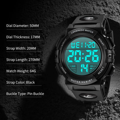 Watches for Man Digital Watches Waterproof Sport Watch with LED Backlight, Running Sports Digital Watch Gifts for Man