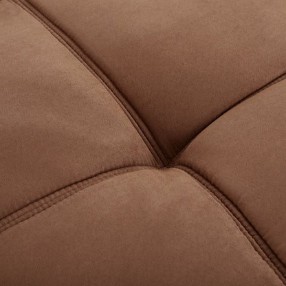 Memory Foam Futon with Adjustable Armrests , Camel Faux Suede Fabric for Adults