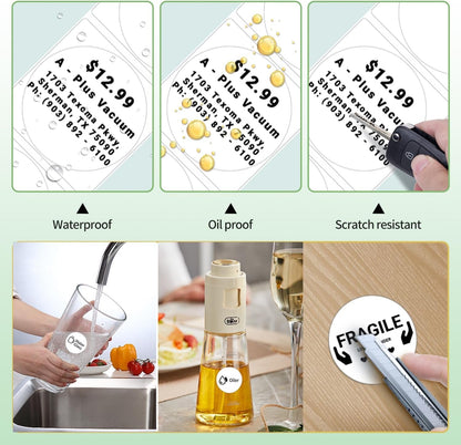 Phomemo Labels- 3 Rolls M110/M100/M220/M221/M150/M250/M108 round Circle Thermal Paper 1.96" X 1.96"（50X50 Mm, Thermal Sticker round Label for Small Business, Name Labels for Kids, School