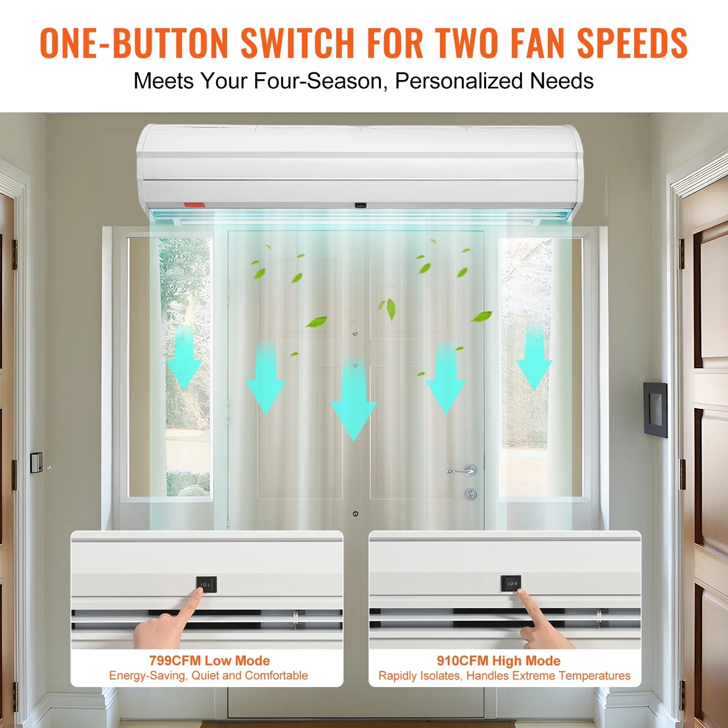 48" Commercial Indoor Air Curtain (1200 DOE) Air Conditioner, White