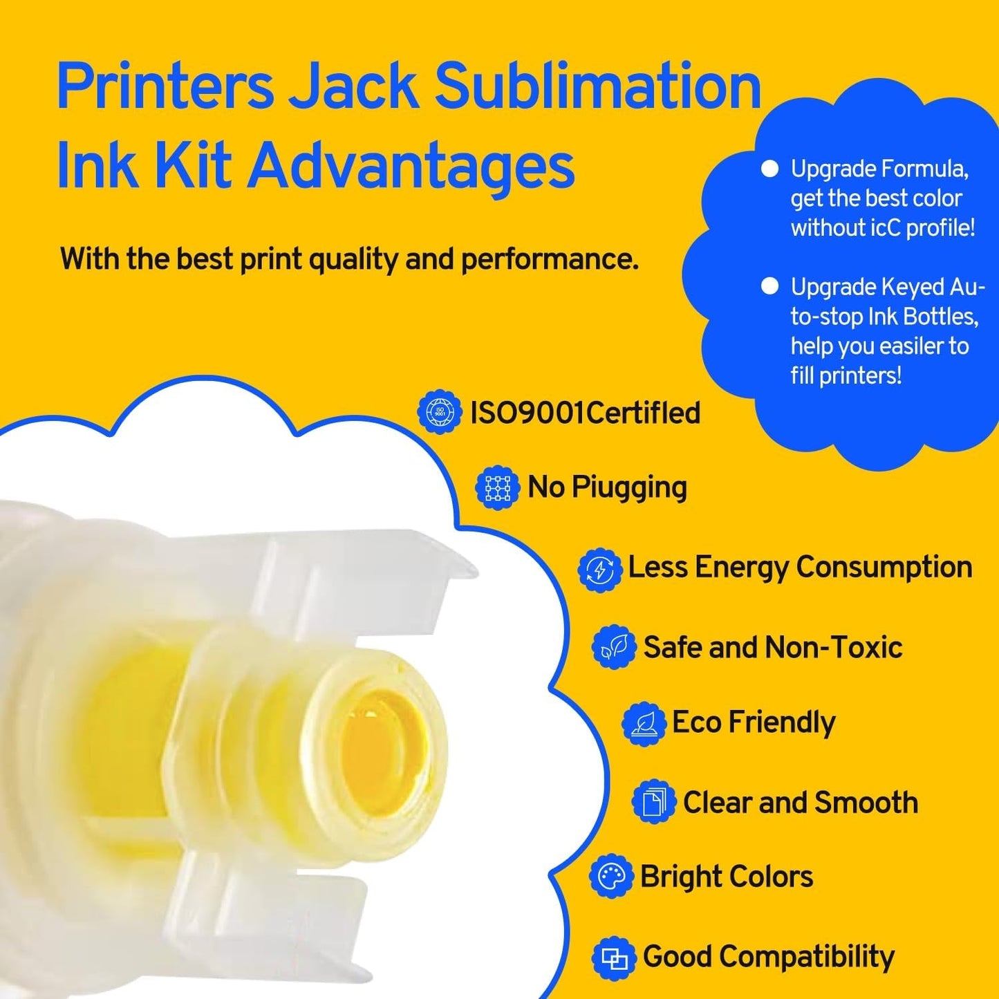 Printers Jack Sublimation Ink & 150 Sheet Sublimation Paper 8.5X11’’ 120G, Heat Tape Compatible for Inkjet Printer ET-2800 ET-15000 ET-2803 ET-2760 ET-2400 ET-4700 ET-4800 ET-2720