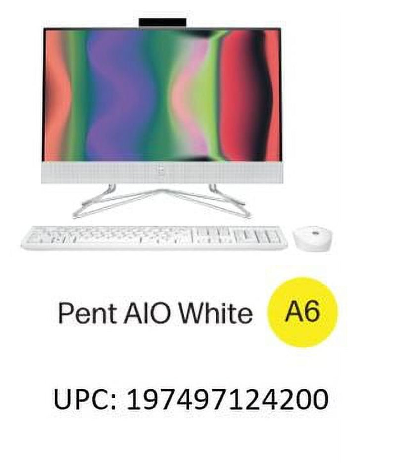 21.5" All-In-One PC, Intel Pentium, 8GB Memory, 128GB SSD, Windows 11 Home S Mode, White, 22-Dd0143W