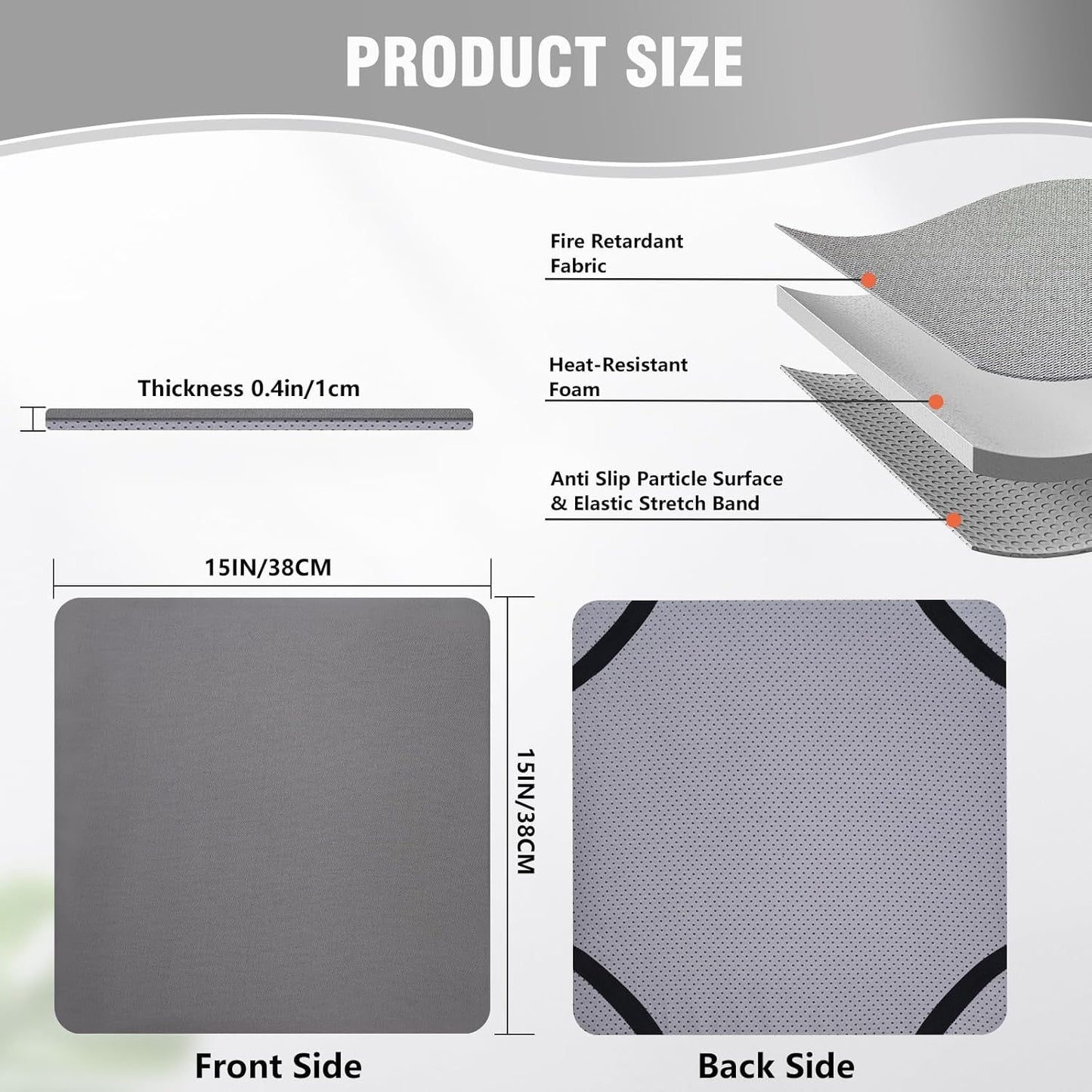 Bettersub Heat Press Mat, 15'' X 15'' Thick Heat-Resistant Foam for Protective Heat Transfer Machine Replacement Pad, Washable Base for HTV Craft Vinyl Ironing Insulation Transfer