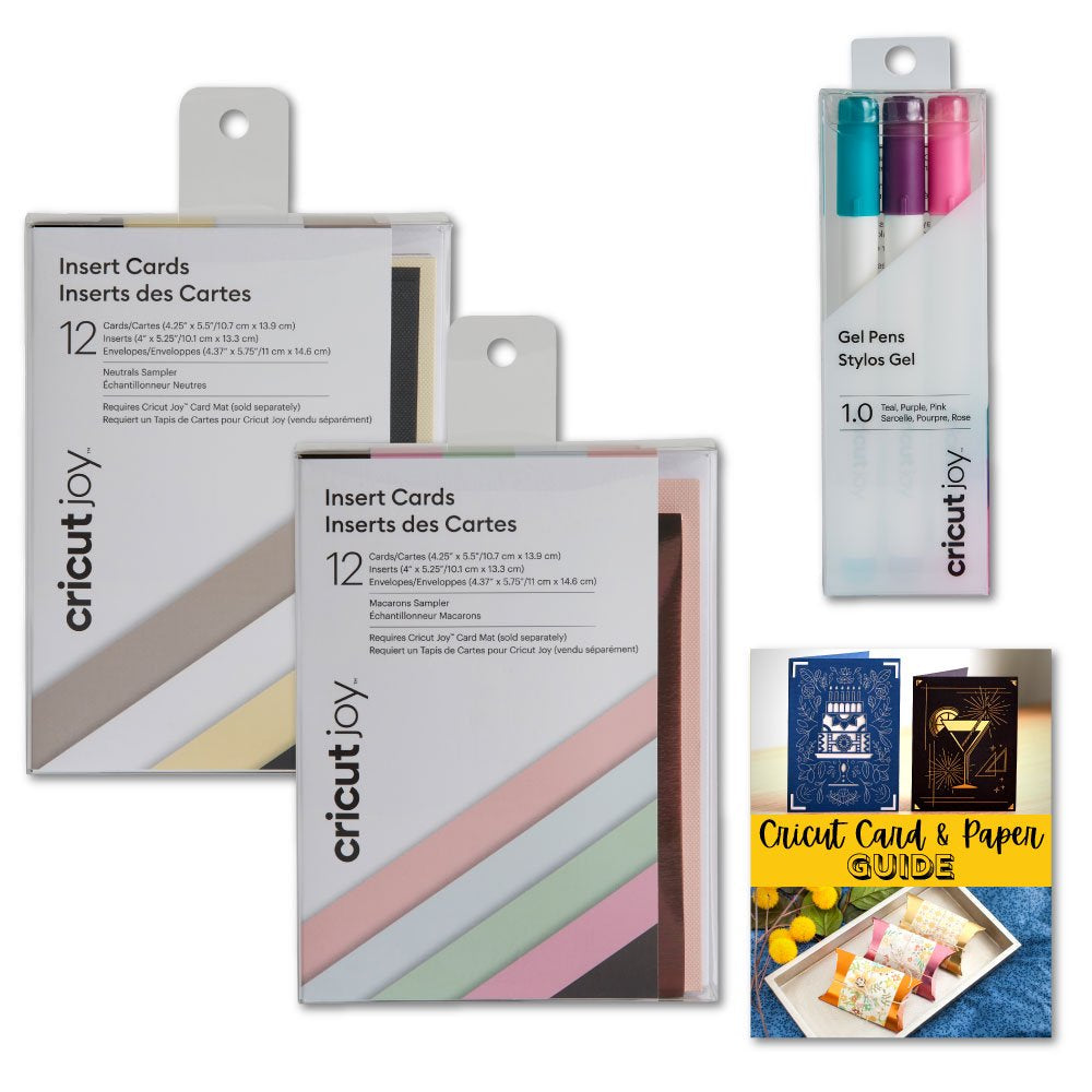 Joy Insert Cards Bundle Set, Neutrals and Macarons with Gel Pens, Medium Point