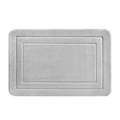 2 Piece Silver Memory Foam Bath Rug Set, Available in Multiple Colors