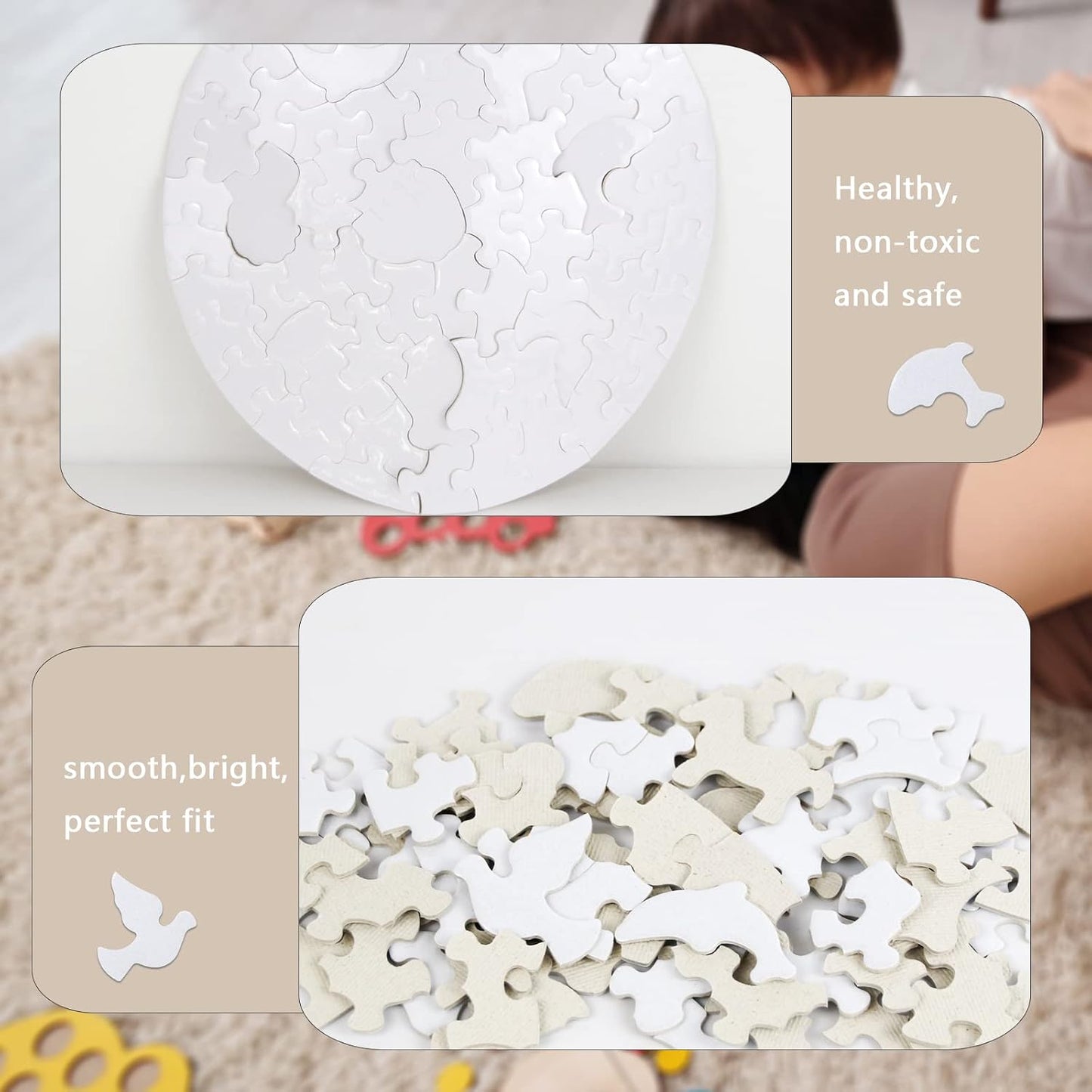 10 Sets round Sublimation Puzzle Blanks
