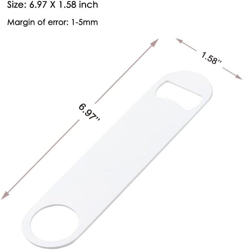 12Pcs Set Sublimation Bottle Opener - 6.97*1.58 Inch Stainless Steel Beer Bottle Opener Custom Sturdy Sublimation Blank Gifts Kitchen Restaurant Bar Tool (17.7*4Cm) Bottle Opener Blanks