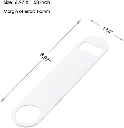 12Pcs Set Sublimation Bottle Opener - 6.97*1.58 Inch Stainless Steel Beer Bottle Opener Custom Sturdy Sublimation Blank Gifts Kitchen Restaurant Bar Tool (17.7*4Cm) Bottle Opener Blanks