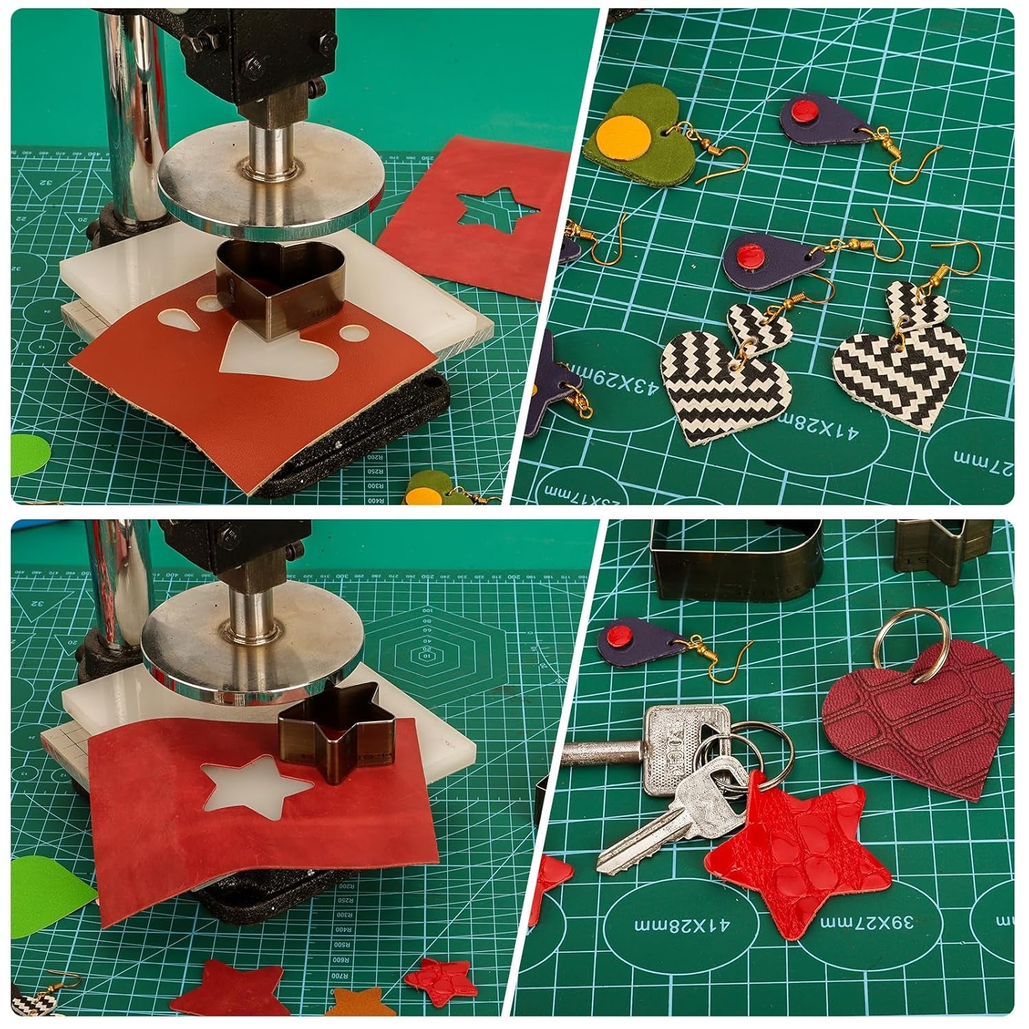 Leather Press Hole Puncher Leather Cutting Machine Hand Punching Machine for DIY Craft Punching Holes Cutting, Forming Pressing,Install Rivets and Snap Buttons