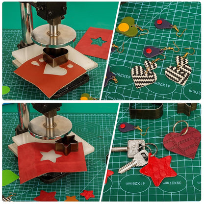 Leather Press Hole Puncher Leather Cutting Machine Hand Punching Machine for DIY Craft Punching Holes Cutting, Forming Pressing,Install Rivets and Snap Buttons