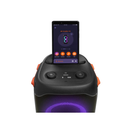 Partybox 110 - Portable Party Speaker with 160W Powerful Sound, Built-In Lights and Splashproof Design - Black