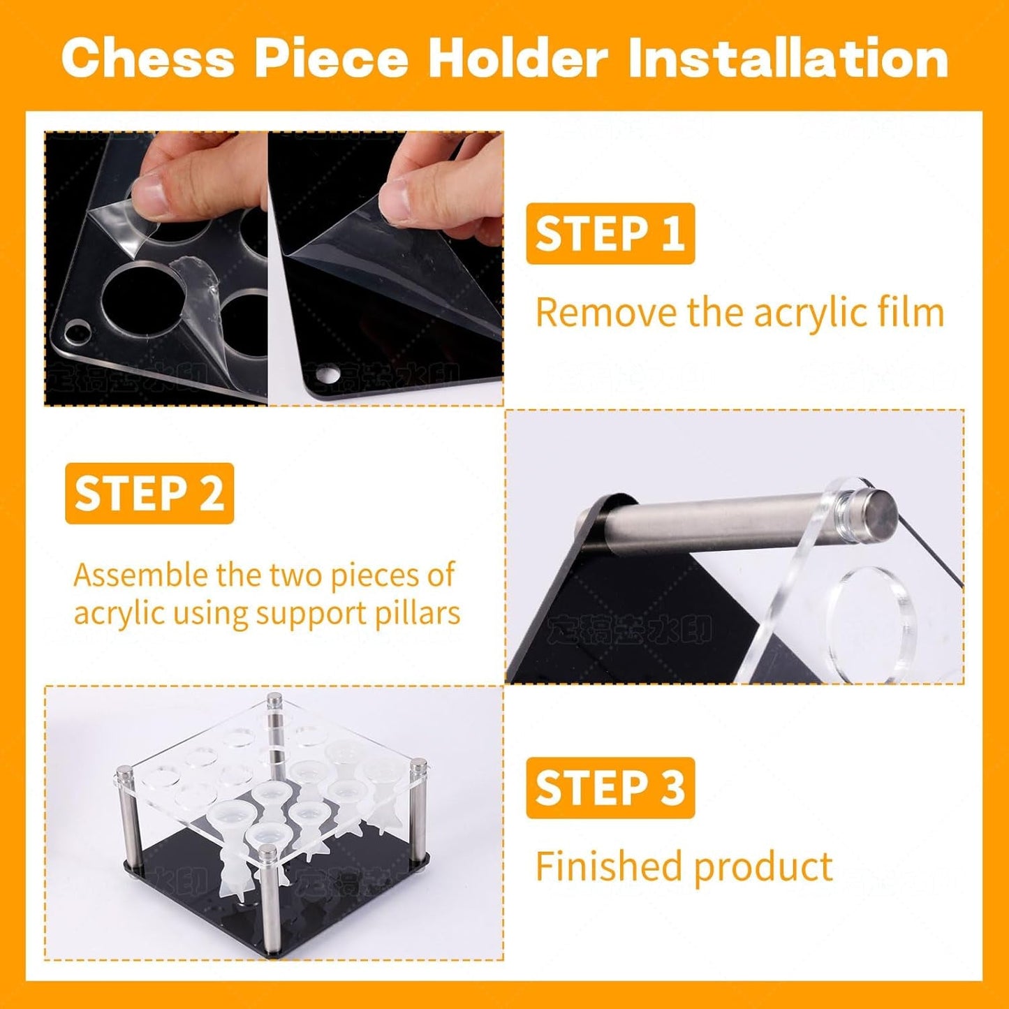 Resin Chess Set Mold with 1Pack Chess Piece Holder, 16 Pieces Full Size 3D Silicone Chess Molds 1 Chessboard Mold for Epoxy Resin Casting, DIY Chess Board Game and Home Decoration Family Party