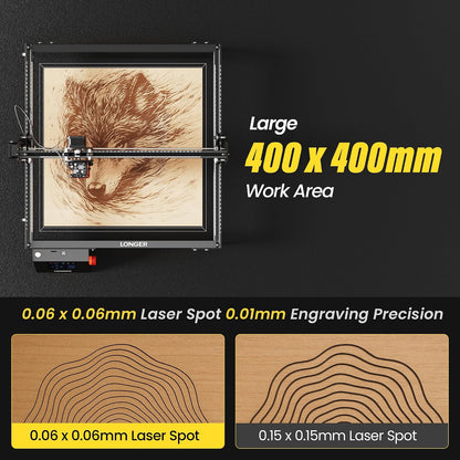 LONGER Laser Engraver Ray5 10000Mw Engraver Machine DIY CNC Laser Cutter Tool for Metal Glass Wood Working Area 15.7 "X15.7" with Air Assist Rotary Roller Kit Laser