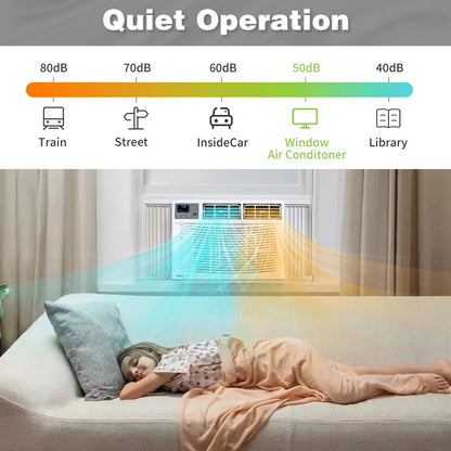 18000 BTU Window Air Conditioner with Heat, Window AC Unit & Heater Combo with APP & Voice Smart Control, Timer Function & Easy Installation Kit, Work with Alexa/Google Assistant, 208/230V