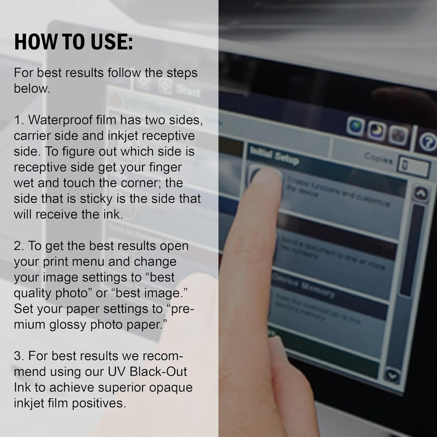 ® Waterproof Inkjet Film Sheets (8.5" X 11" - 100 Sheets) - Transparency Film for Silk Screen Printing, Inkjet Film Sheets for Screen Printers - Screen Printing Supplies