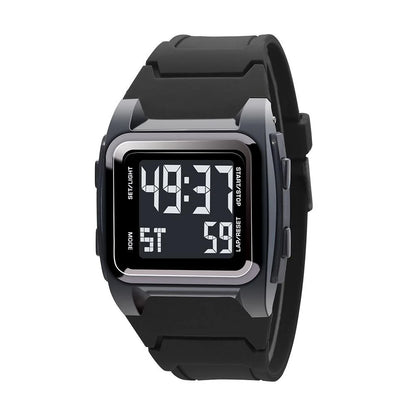 Square Large Screen Retro Sports Electronic Watch Night Waterproof' Light J0M8