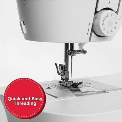 SINGER M1150 Portable Sewing Machine White – Accessories Included | 16 Stitches, Top Drop-In Bobbin, 4-Step Buttonhole, Free Arm, LED Light | Ideal Sewing Machine for Home Projects