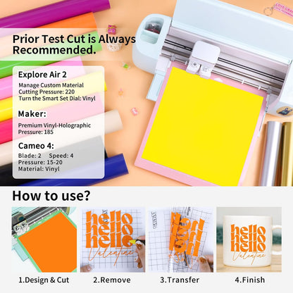 Permanent Vinyl, Rainbow Sampler - 12In X 5Ft Rolls 12 Colors Permanent Adhesive Vinyl Rolls for Cricut, Silhouette, Cameo Cutters, Signs, Scrap-Booking, Craft, Die Cutters