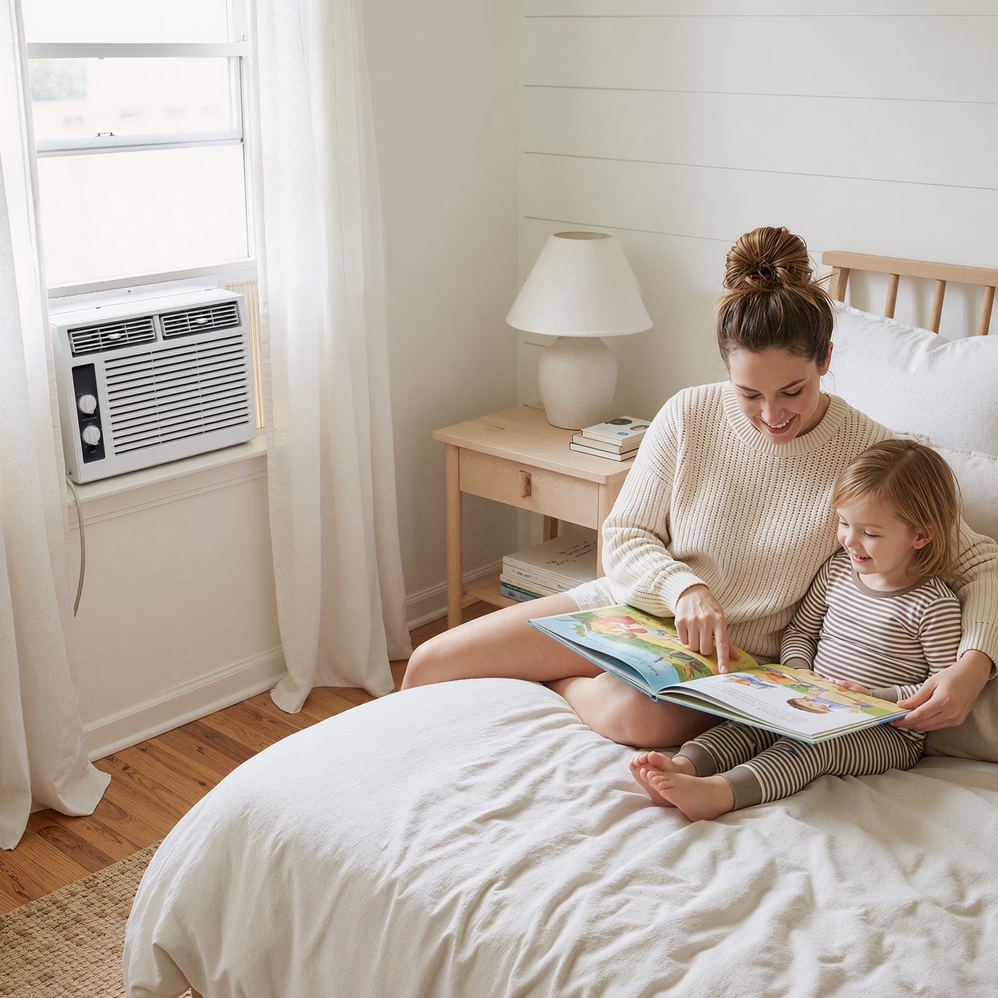 5,000 BTU Window Air Conditioner, Cools up to 150 Sq Ft, Knob,2 Cooling Modes,Without Remote Control, White