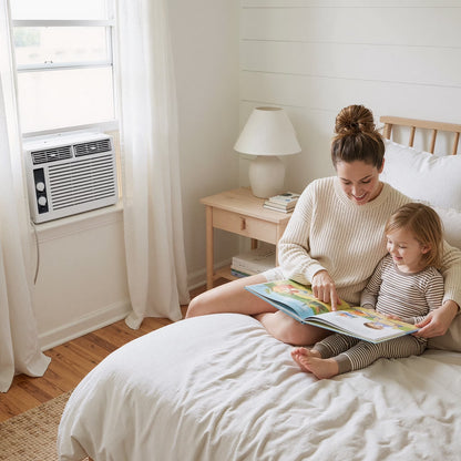 5,000 BTU Window Air Conditioner, Cools up to 150 Sq Ft, Knob,2 Cooling Modes,Without Remote Control, White