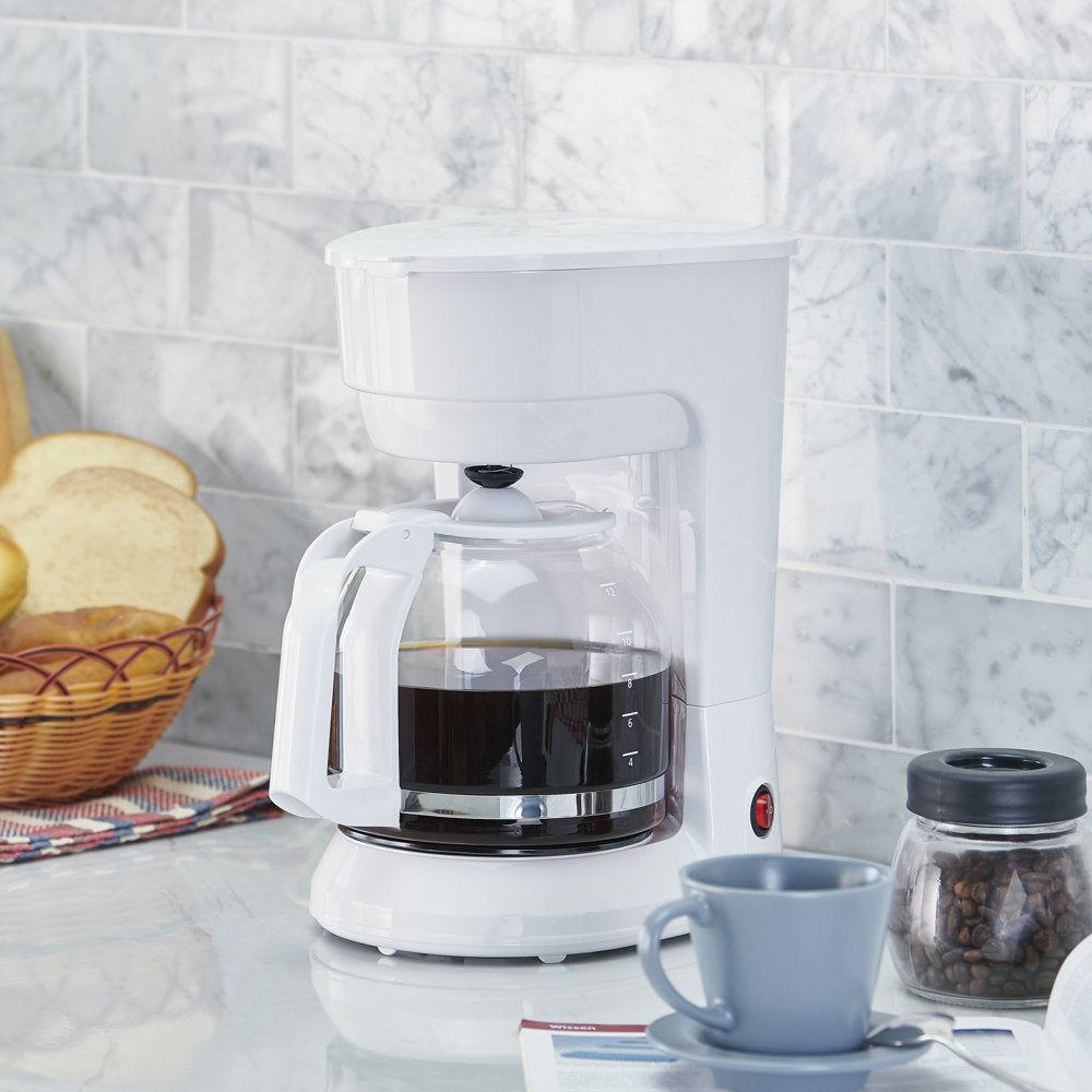 White 12-Cup Drip Coffee Maker, New