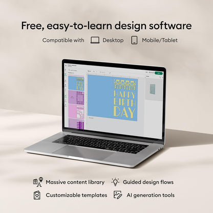 Maker 4 - Smart Cutting Machine (Seashell) | Engagement plus Bundle - Includes Easypress 3 Heat Press (9X9) + Mat, Tote Bag, Material Samplers, Machine Mat, Pens, Tools, & 25 Digital Images