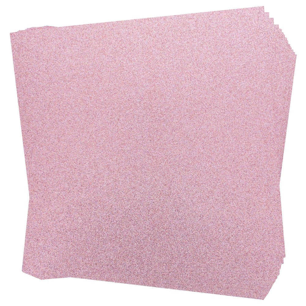 Glitter Cardstock Set - 15 Sheets of Rose Pink 12X12In Glitter Paper