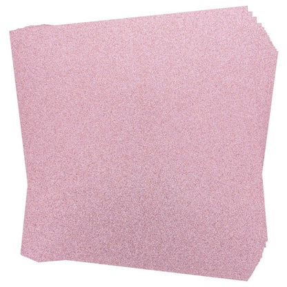 Glitter Cardstock Set - 15 Sheets of Rose Pink 12X12In Glitter Paper