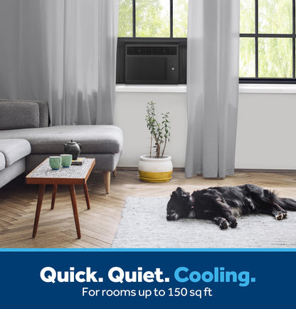 GE® 5,000 BTU, 115V Mechanical Window Air Conditioner, Covers up to 150 Sq Ft., Black