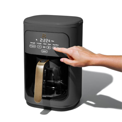 14-Cup Programmable Drip Coffee Maker with Touch-Activated Display, Oyster Grey by Drew Barrymore