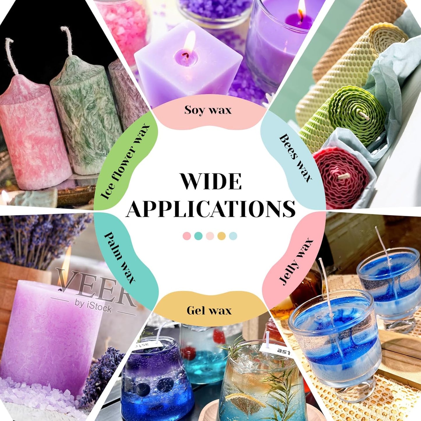 Candle Dye - 16 Vivid Colors Liquid Candle Wax Dye, High Concentrate Candle Dye for Soy Wax, Beeswax, Gel Wax, Palm Wax - 10Ml/ 0.35 Oz