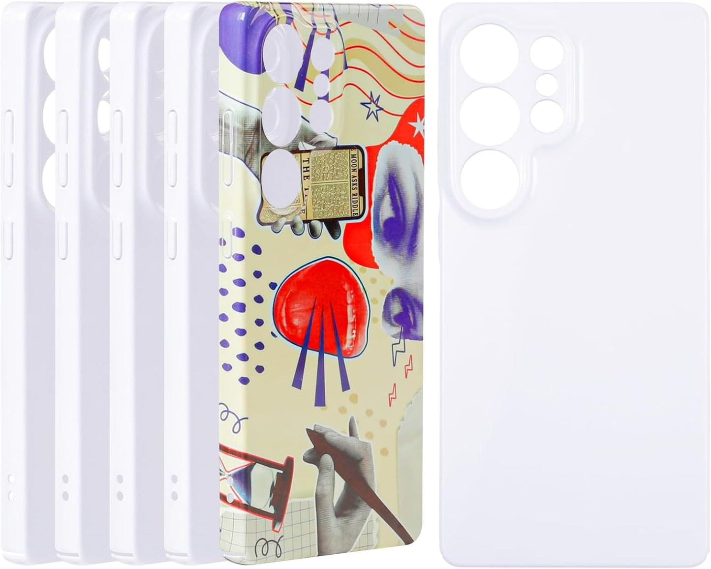 6PCS Sublimation Phone Case Blanks Bulk Compatible with Galaxy S25 Ultra, Glossy Sublimation Customize Phone Case, Hard Cell Phone Coated Basic Cases, Sublimation Blanks Custom Phone Cover