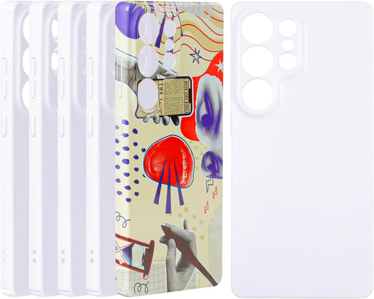 6PCS Sublimation Phone Case Blanks Bulk Compatible with Galaxy S25 Ultra, Glossy Sublimation Customize Phone Case, Hard Cell Phone Coated Basic Cases, Sublimation Blanks Custom Phone Cover