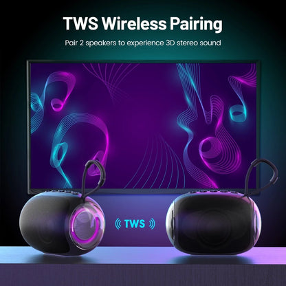 Small Bluetooth Speaker with Light, Mini Wireless Portable Speaker