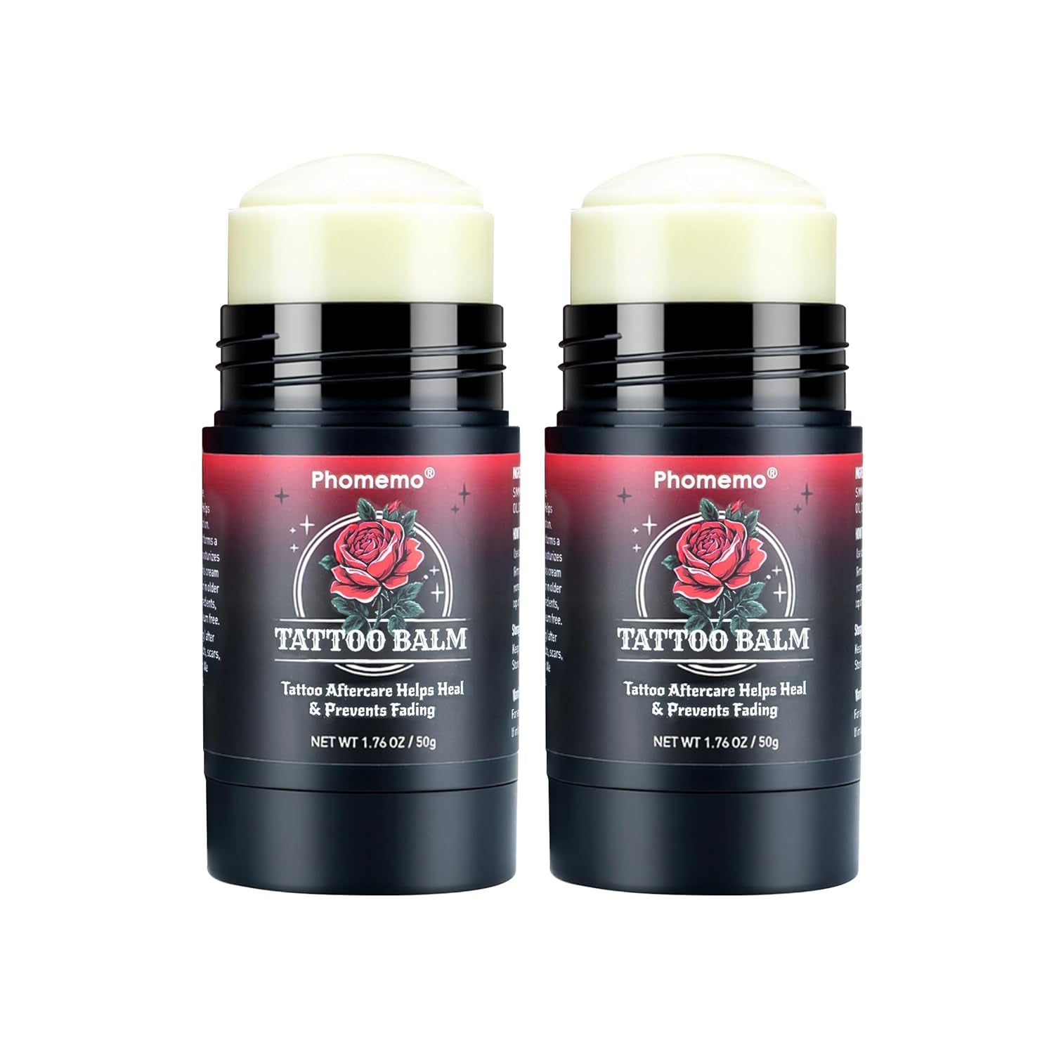 Phomemo Tattoo Aftercare Balm for Healing, Tattoo Butter for Moisturizing, Enhance Color for New & Old Tattoos, 100% Natural & Petroleum-Free Tattoos Cream, 1.76Oz, 2 Pack