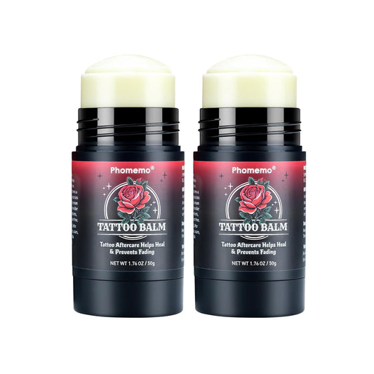 Phomemo Tattoo Aftercare Balm for Healing, Tattoo Butter for Moisturizing, Enhance Color for New & Old Tattoos, 100% Natural & Petroleum-Free Tattoos Cream, 1.76Oz, 2 Pack